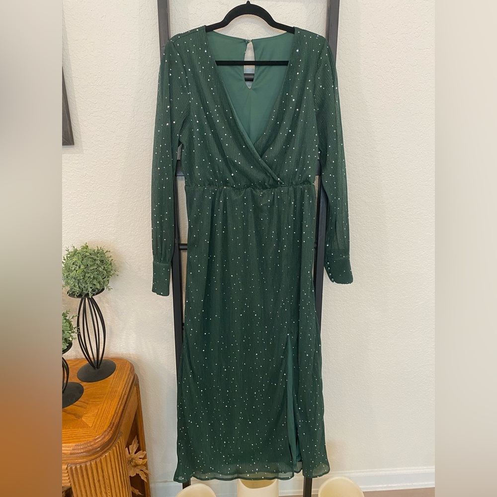 Dark green sparkly maxi